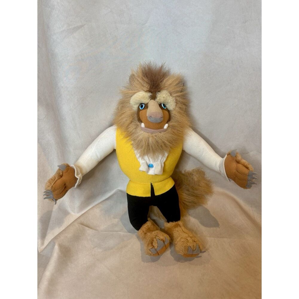Vtg Disney Beauty and the Beast Beast Plush 15” Mattel 1992 Stuffed Toy